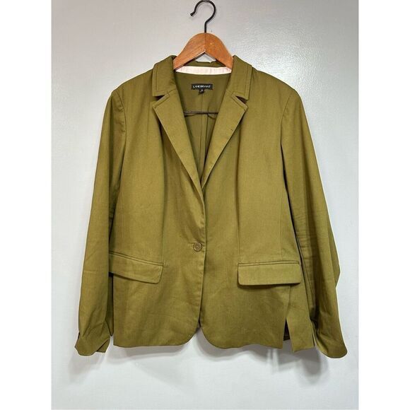 Lane Bryant Women’s Plus Size 22 Blazer Olive Green - Picture 1 of 8